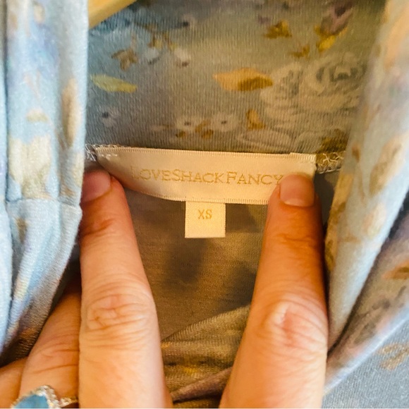 LOVESHACKFANCY Vienna Turtleneck Top in Sky Gray XS - Picture 8 of 9